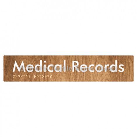 Braille Sign Medical Records - Braille Tactile Signs Aust. - BTS256-wdg - Custom Signs - Fast Shipping - High Quality - Australian Made &amp; Owned