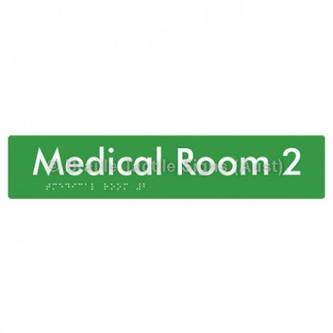 Braille Sign Medical Room 2 - Braille Tactile Signs Aust. - BTS255-02-grn - Custom Signs - Fast Shipping - High Quality - Australian Made &amp; Owned