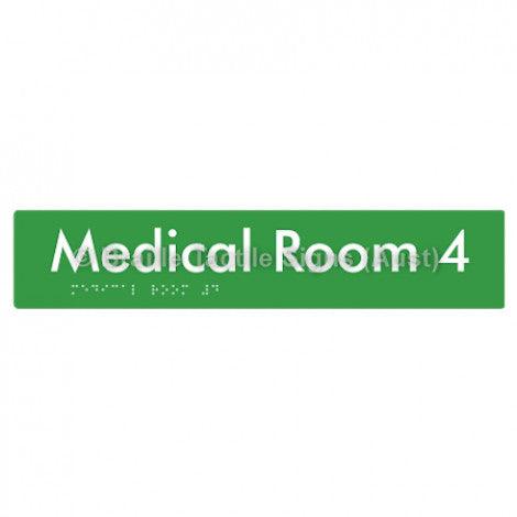 Braille Sign Medical Room 4 - Braille Tactile Signs Aust. - BTS255-04-grn - Custom Signs - Fast Shipping - High Quality - Australian Made &amp; Owned