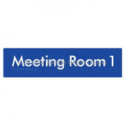 Braille Sign Meeting Room 1 - Braille Tactile Signs Aust. - BTS120-01-blu - Custom Signs - Fast Shipping - High Quality - Australian Made &amp; Owned