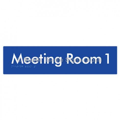 Braille Sign Meeting Room 1 - Braille Tactile Signs Aust. - BTS120-01-blu - Custom Signs - Fast Shipping - High Quality - Australian Made &amp; Owned