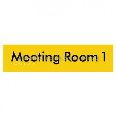 Braille Sign Meeting Room 1 - Braille Tactile Signs Aust. - BTS120-01-yel - Custom Signs - Fast Shipping - High Quality - Australian Made &amp; Owned