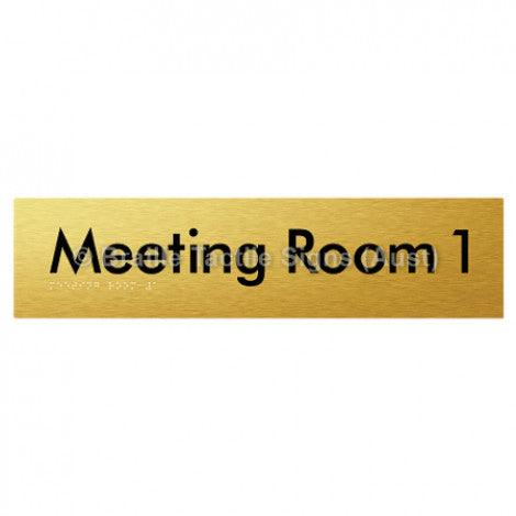 Braille Sign Meeting Room 1 - Braille Tactile Signs Aust. - BTS120-01-aliG - Custom Signs - Fast Shipping - High Quality - Australian Made &amp; Owned