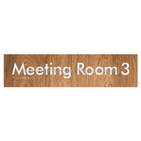 Braille Sign Meeting Room 3 - Braille Tactile Signs Aust. - BTS120-03-wdg - Custom Signs - Fast Shipping - High Quality - Australian Made &amp; Owned