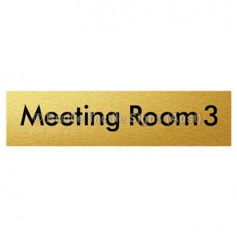 Braille Sign Meeting Room 3 - Braille Tactile Signs Aust. - BTS120-03-aliG - Custom Signs - Fast Shipping - High Quality - Australian Made &amp; Owned