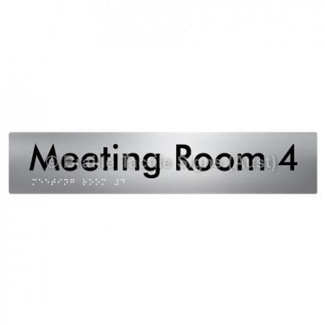 Braille Sign Meeting Room 4 - Braille Tactile Signs Aust. - BTS249-04-aliS - Custom Signs - Fast Shipping - High Quality - Australian Made &amp; Owned