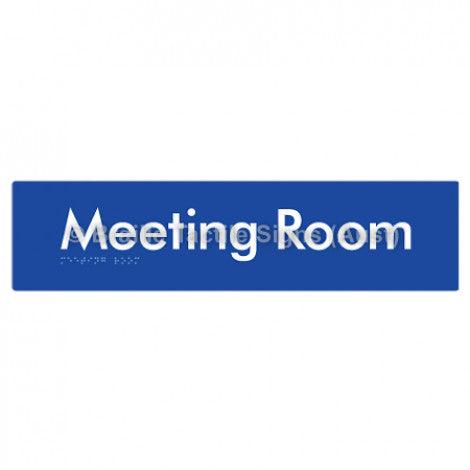 Braille Sign Meeting Room - Braille Tactile Signs Aust. - BTS120-blu - Custom Signs - Fast Shipping - High Quality - Australian Made &amp; Owned
