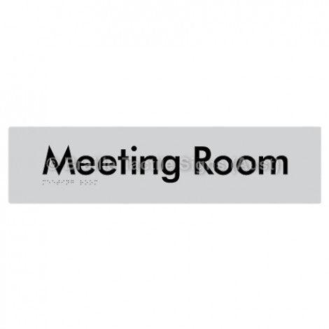 Braille Sign Meeting Room - Braille Tactile Signs Aust. - BTS120-slv - Custom Signs - Fast Shipping - High Quality - Australian Made &amp; Owned