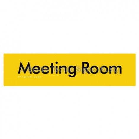 Braille Sign Meeting Room - Braille Tactile Signs Aust. - BTS120-yel - Custom Signs - Fast Shipping - High Quality - Australian Made &amp; Owned