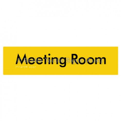 Braille Sign Meeting Room - Braille Tactile Signs Aust. - BTS120-yel - Custom Signs - Fast Shipping - High Quality - Australian Made &amp; Owned