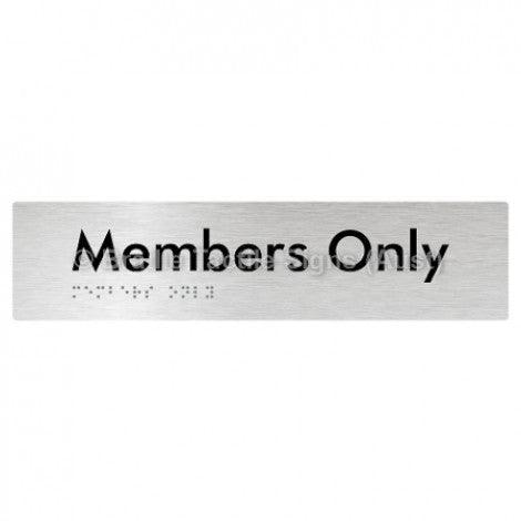 Braille Sign Members Only - Braille Tactile Signs Aust. - BTS261-aliB - Custom Signs - Fast Shipping - High Quality - Australian Made &amp; Owned