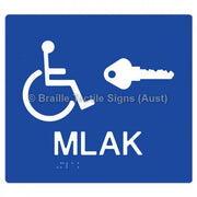 Braille Sign MLAK (Master Locksmith Access Key) - Braille Tactile Signs Aust. - BTS275-blu - Custom Signs - Fast Shipping - High Quality - Australian Made &amp; Owned