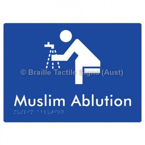 Braille Sign Muslim Ablution - Braille Tactile Signs Aust. - BTS316-blu - Custom Signs - Fast Shipping - High Quality - Australian Made &amp; Owned