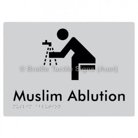 Braille Sign Muslim Ablution - Braille Tactile Signs Aust. - BTS316-slv - Custom Signs - Fast Shipping - High Quality - Australian Made &amp; Owned