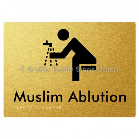 Braille Sign Muslim Ablution - Braille Tactile Signs Aust. - BTS316-aliG - Custom Signs - Fast Shipping - High Quality - Australian Made &amp; Owned