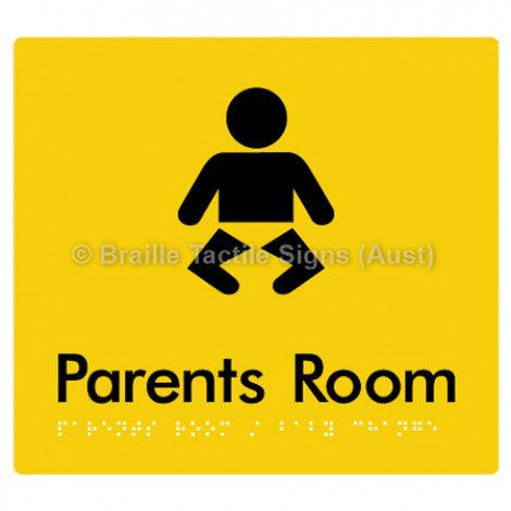 Braille Sign Parents Room/Baby Change - Braille Tactile Signs Aust. - BTS71-yel - Custom Signs - Fast Shipping - High Quality - Australian Made &amp; Owned