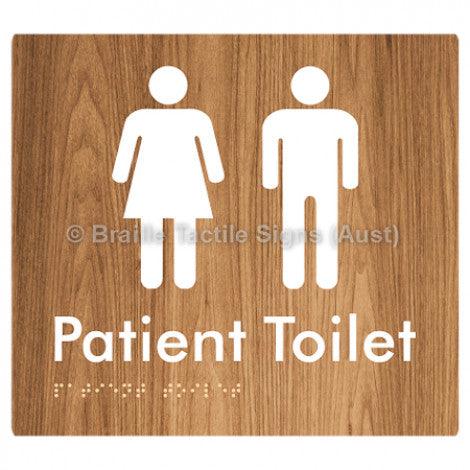 Braille Sign Patient Toilet - Braille Tactile Signs Aust. - BTS75-wdg - Custom Signs - Fast Shipping - High Quality - Australian Made &amp; Owned