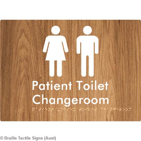 Braille Sign Patient Unisex Toilet Changeroom - Braille Tactile Signs Aust. - BTS102-wdg - Custom Signs - Fast Shipping - High Quality - Australian Made &amp; Owned