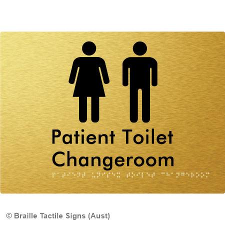 Braille Sign Patient Unisex Toilet Changeroom - Braille Tactile Signs Aust. - BTS102-aliG - Custom Signs - Fast Shipping - High Quality - Australian Made &amp; Owned