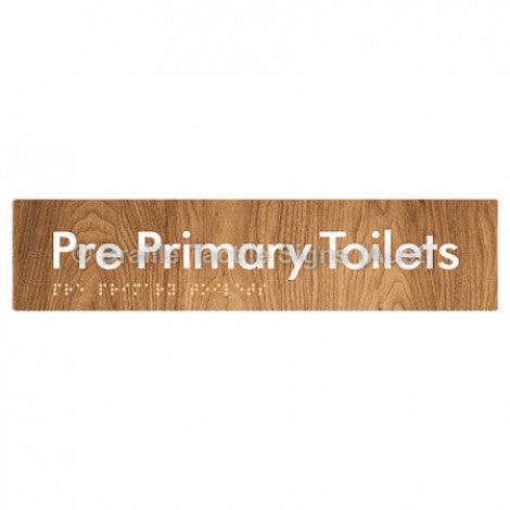 Braille Sign Pre Primary Toilets - Braille Tactile Signs Aust. - BTS163-wdg - Custom Signs - Fast Shipping - High Quality - Australian Made &amp; Owned