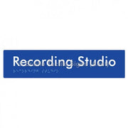 Braille Sign Recording Studio - Braille Tactile Signs Aust. - BTS241-blu - Custom Signs - Fast Shipping - High Quality - Australian Made &amp; Owned