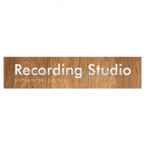 Braille Sign Recording Studio - Braille Tactile Signs Aust. - BTS241-wdg - Custom Signs - Fast Shipping - High Quality - Australian Made &amp; Owned