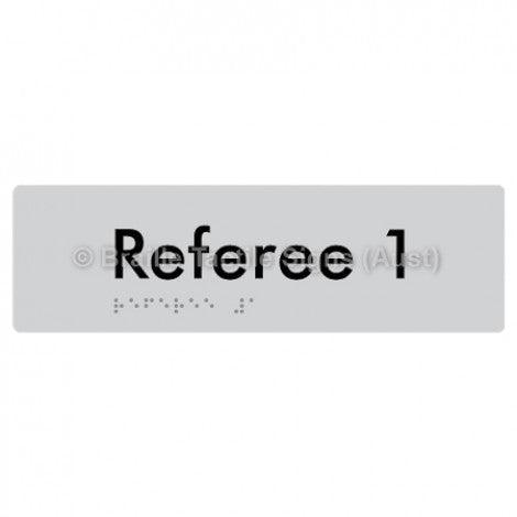 Braille Sign Referee 1 - Braille Tactile Signs Aust. - BTS156-01-slv - Custom Signs - Fast Shipping - High Quality - Australian Made &amp; Owned