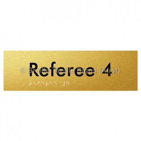 Braille Sign Referee 4 - Braille Tactile Signs Aust. - BTS156-04-aliG - Custom Signs - Fast Shipping - High Quality - Australian Made &amp; Owned