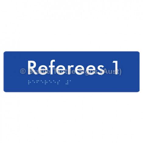 Braille Sign Referees 1 - Braille Tactile Signs Aust. - BTS185-01-blu - Custom Signs - Fast Shipping - High Quality - Australian Made &amp; Owned