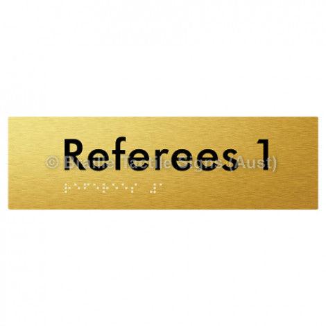Braille Sign Referees 1 - Braille Tactile Signs Aust. - BTS185-01-aliG - Custom Signs - Fast Shipping - High Quality - Australian Made &amp; Owned