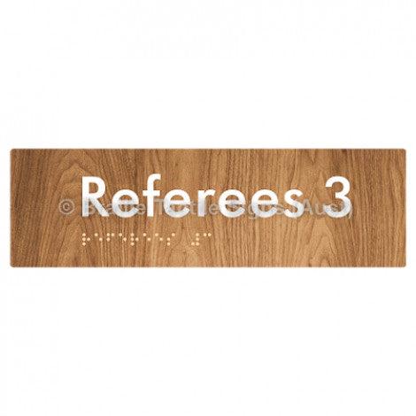 Braille Sign Referees 3 - Braille Tactile Signs Aust. - BTS185-03-wdg - Custom Signs - Fast Shipping - High Quality - Australian Made &amp; Owned