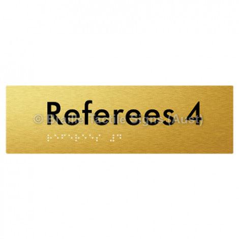 Braille Sign Referees 4 - Braille Tactile Signs Aust. - BTS185-04-aliG - Custom Signs - Fast Shipping - High Quality - Australian Made &amp; Owned