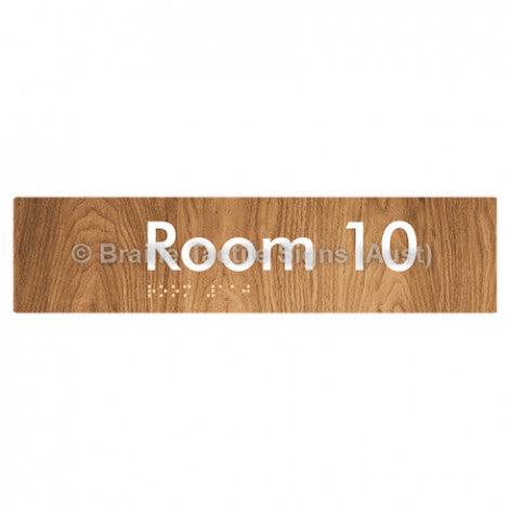 Braille Sign Room 10 - Braille Tactile Signs Aust. - BTS248-10-wdg - Custom Signs - Fast Shipping - High Quality - Australian Made &amp; Owned