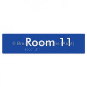 Braille Sign Room 11 - Braille Tactile Signs Aust. - BTS248-11-blu - Custom Signs - Fast Shipping - High Quality - Australian Made &amp; Owned
