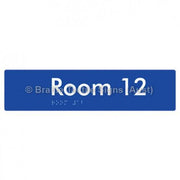 Braille Sign Room 12 - Braille Tactile Signs Aust. - BTS248-12-blu - Custom Signs - Fast Shipping - High Quality - Australian Made &amp; Owned