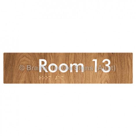 Braille Sign Room 13 - Braille Tactile Signs Aust. - BTS248-13-wdg - Custom Signs - Fast Shipping - High Quality - Australian Made &amp; Owned