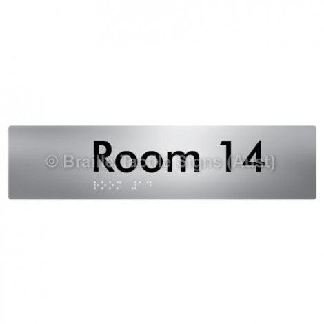 Braille Sign Room 14 - Braille Tactile Signs Aust. - BTS248-14-aliS - Custom Signs - Fast Shipping - High Quality - Australian Made &amp; Owned