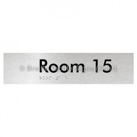 Braille Sign Room 15 - Braille Tactile Signs Aust. - BTS248-15-aliB - Custom Signs - Fast Shipping - High Quality - Australian Made &amp; Owned