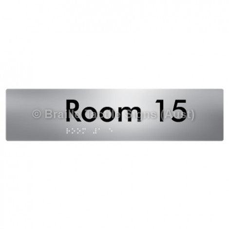 Braille Sign Room 15 - Braille Tactile Signs Aust. - BTS248-15-aliS - Custom Signs - Fast Shipping - High Quality - Australian Made &amp; Owned