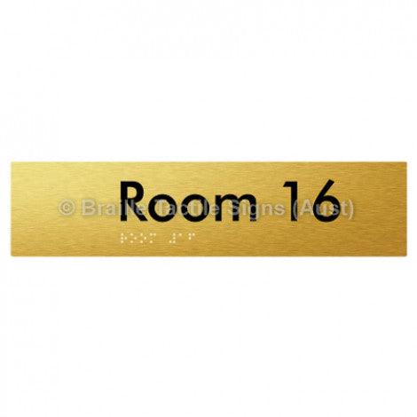 Braille Sign Room 16 - Braille Tactile Signs Aust. - BTS248-16-aliG - Custom Signs - Fast Shipping - High Quality - Australian Made &amp; Owned
