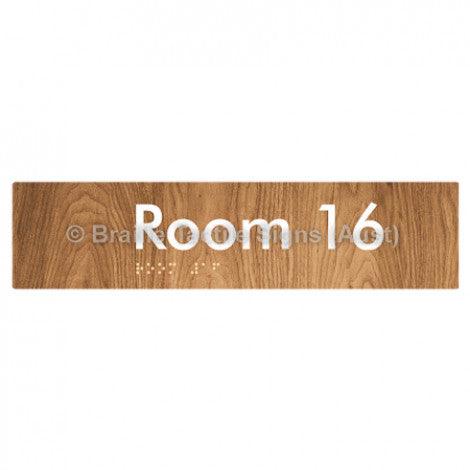 Braille Sign Room 16 - Braille Tactile Signs Aust. - BTS248-16-wdg - Custom Signs - Fast Shipping - High Quality - Australian Made &amp; Owned