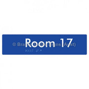 Braille Sign Room 17 - Braille Tactile Signs Aust. - BTS248-17-blu - Custom Signs - Fast Shipping - High Quality - Australian Made &amp; Owned
