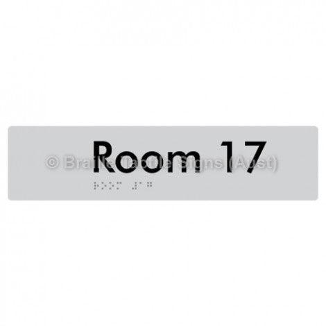 Braille Sign Room 17 - Braille Tactile Signs Aust. - BTS248-17-slv - Custom Signs - Fast Shipping - High Quality - Australian Made &amp; Owned
