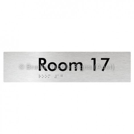 Braille Sign Room 17 - Braille Tactile Signs Aust. - BTS248-17-blu - Custom Signs - Fast Shipping - High Quality - Australian Made &amp; Owned