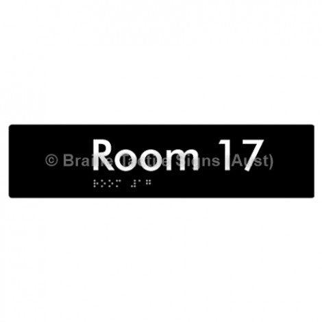 Braille Sign Room 17 - Braille Tactile Signs Aust. - BTS248-17-blk - Custom Signs - Fast Shipping - High Quality - Australian Made &amp; Owned
