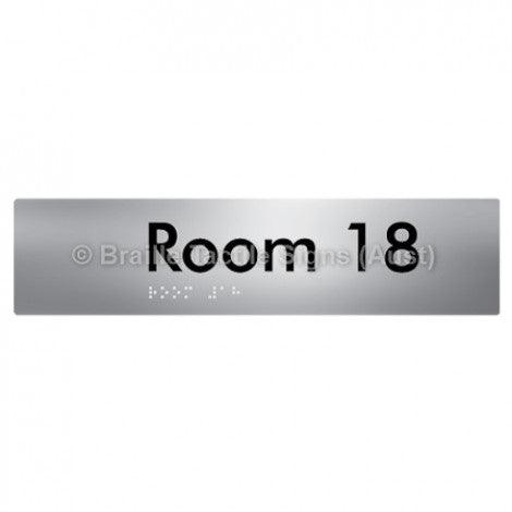 Braille Sign Room 18 - Braille Tactile Signs Aust. - BTS248-18-aliS - Custom Signs - Fast Shipping - High Quality - Australian Made &amp; Owned