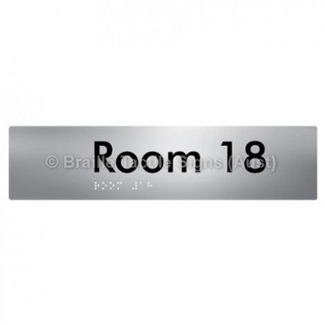 Braille Sign Room 18 - Braille Tactile Signs Aust. - BTS248-18-aliS - Custom Signs - Fast Shipping - High Quality - Australian Made &amp; Owned