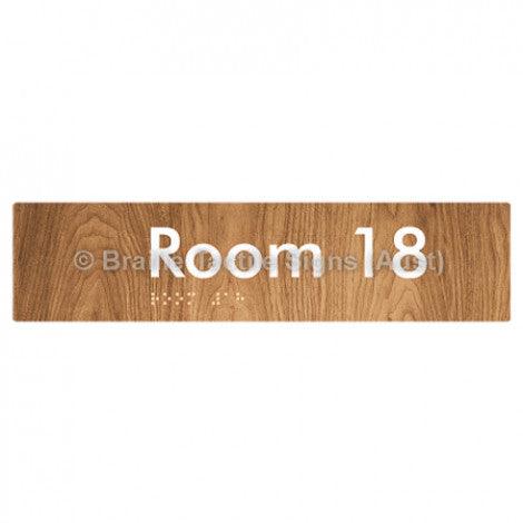 Braille Sign Room 18 - Braille Tactile Signs Aust. - BTS248-18-wdg - Custom Signs - Fast Shipping - High Quality - Australian Made &amp; Owned