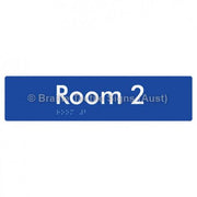 Braille Sign Room 2 - Braille Tactile Signs Aust. - BTS248-02-blu - Custom Signs - Fast Shipping - High Quality - Australian Made &amp; Owned