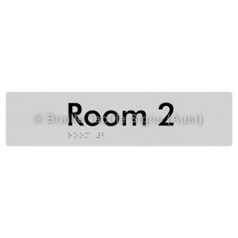 Braille Sign Room 2 - Braille Tactile Signs Aust. - BTS248-02-slv - Custom Signs - Fast Shipping - High Quality - Australian Made &amp; Owned